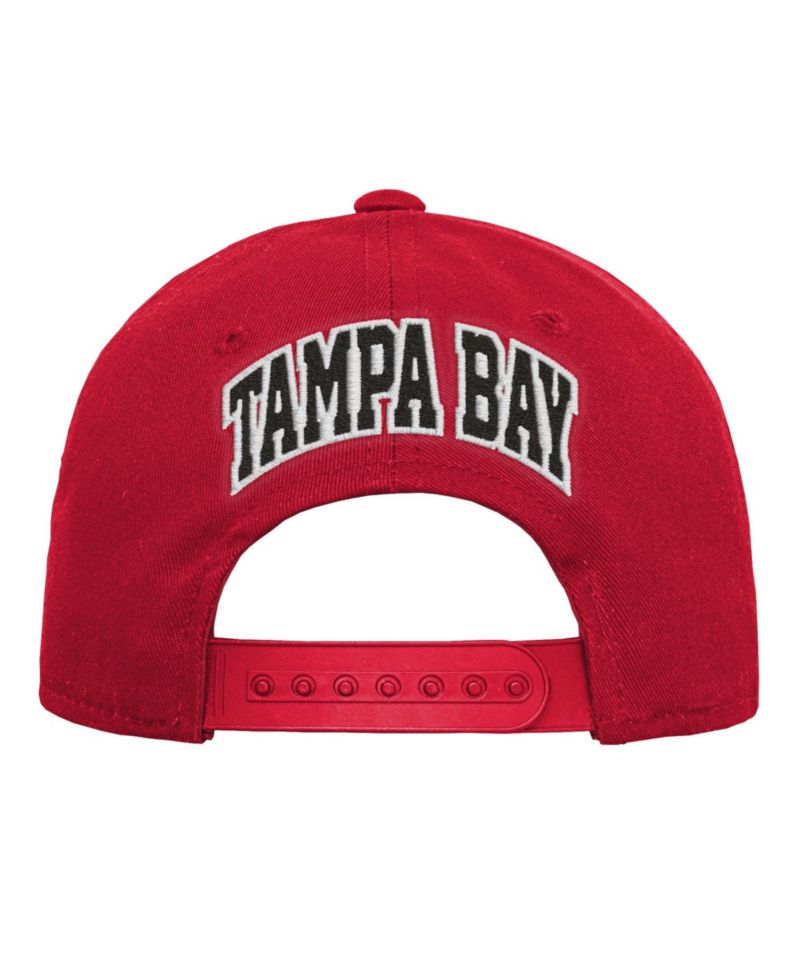 Big Boys and Girls Red Tampa Bay Buccaneers Pre-Curved Snapback Hat