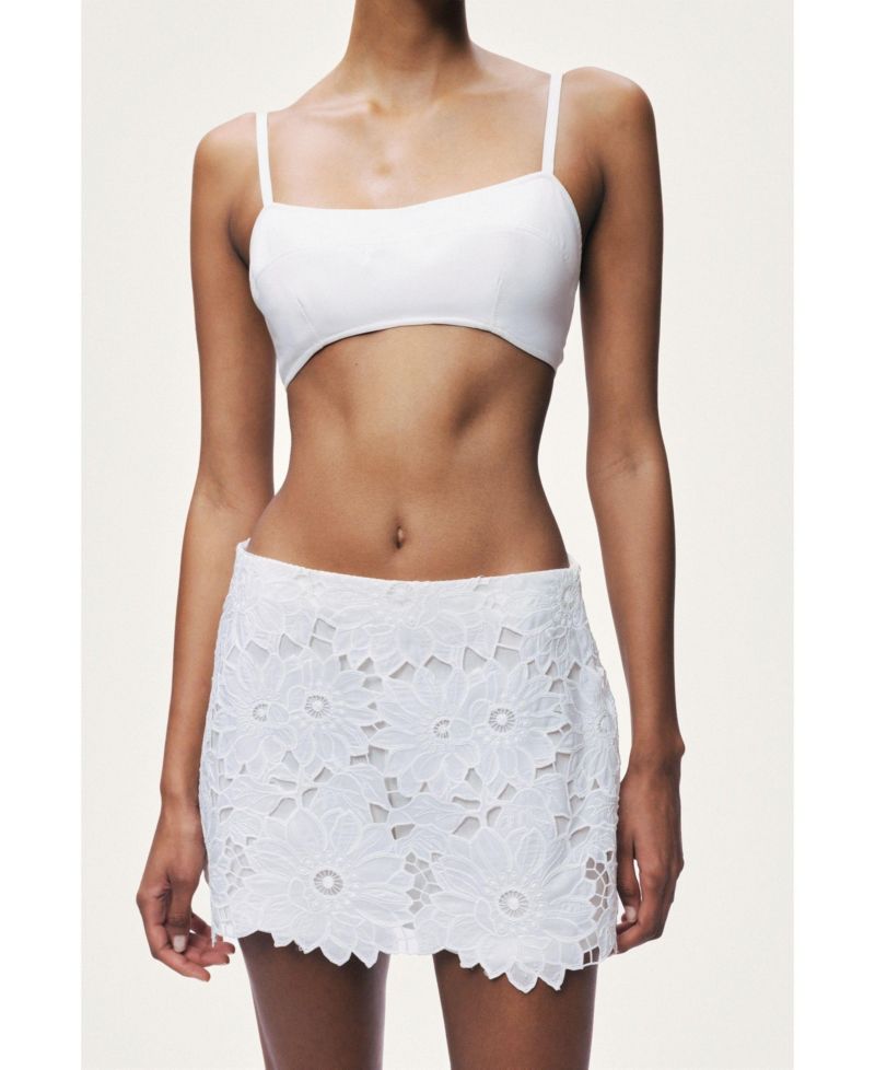 Women's Broderie-Trim Mini Skort