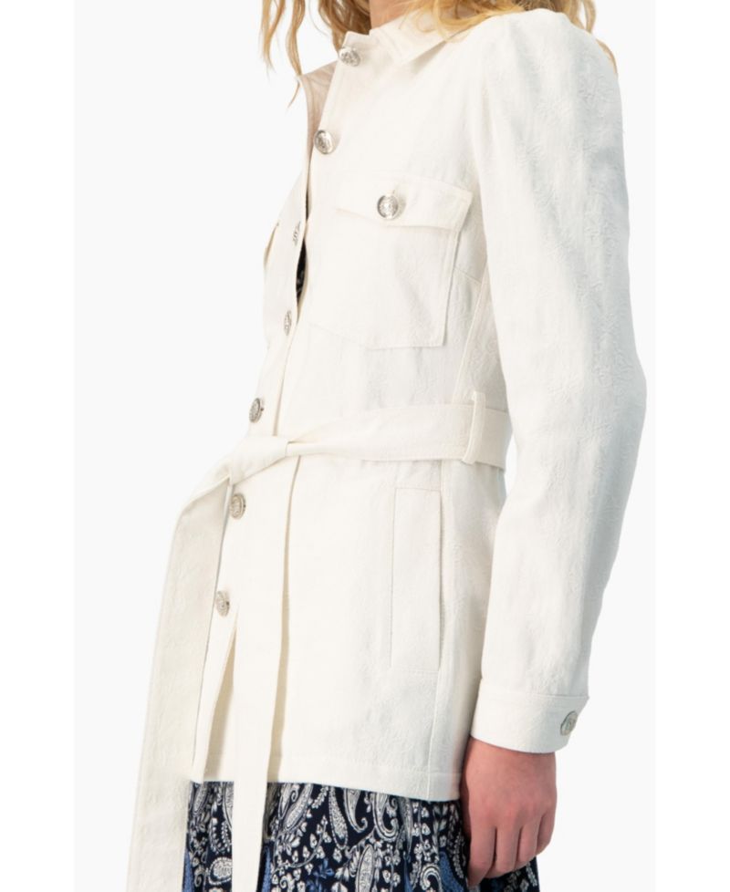 Women's Long Biker Jacket with Belt