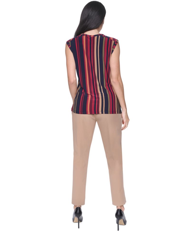 Women's Striped Pull-On Crewneck Top