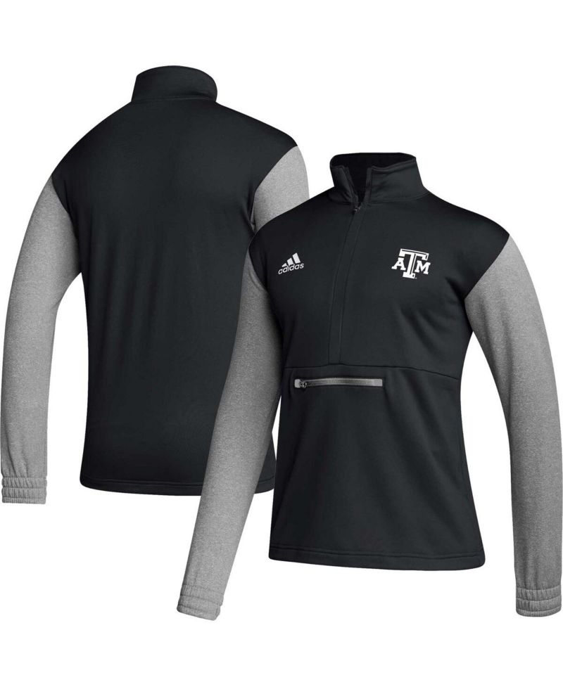 Men's Black Texas A&M Aggies Sideline AEROREADY Half-Zip Top