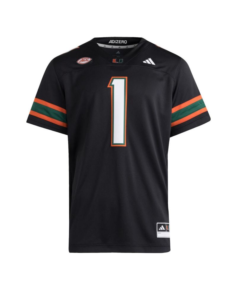 Men's 1 Black Miami Hurricanes Premier Jersey