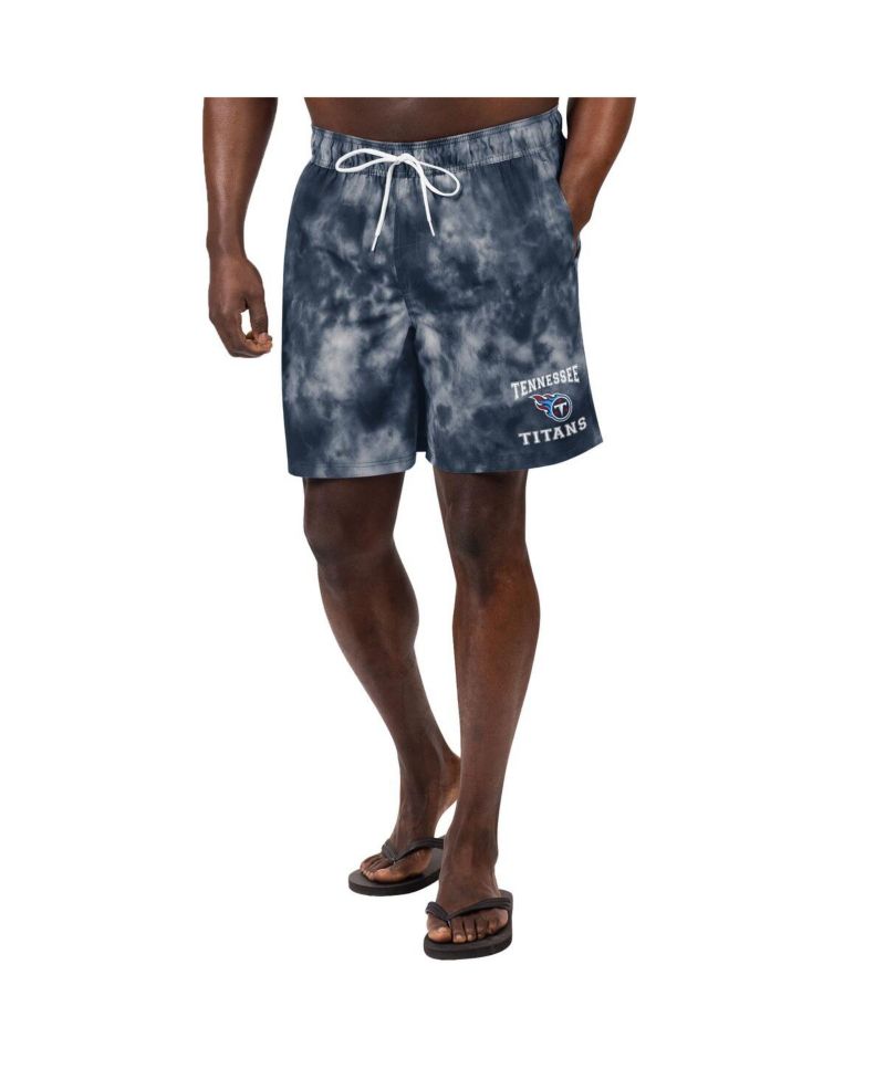Men's Navy Tennessee Titans Change Up Volley Swim Trunks