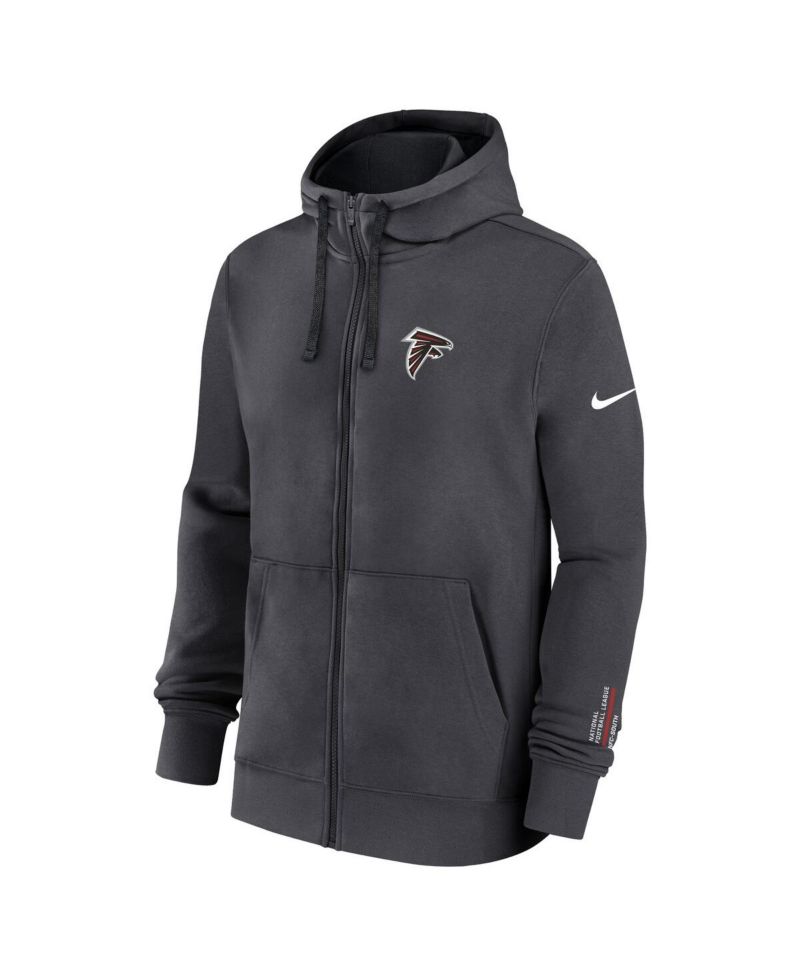 Men's Anthracite Atlanta Falcons Primetime Club Full-Zip Hoodie