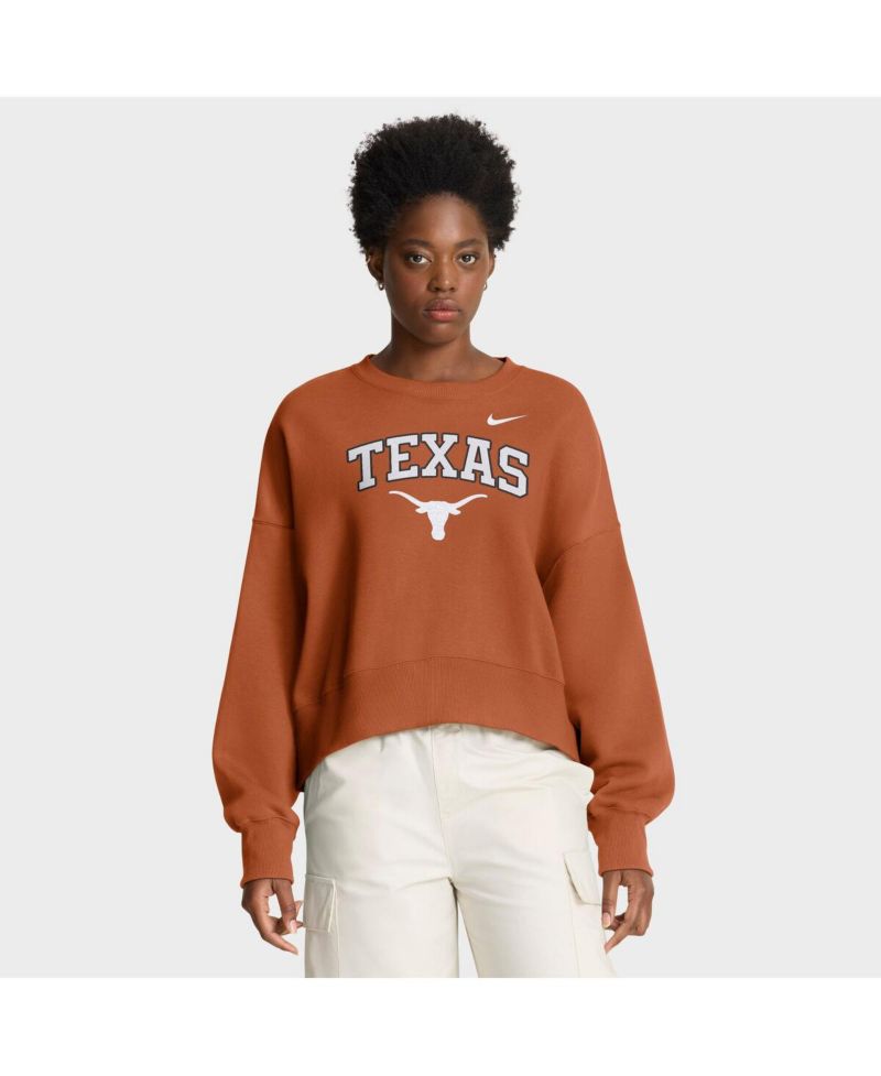 Women's Texas Orange Texas Longhorns Oversized Phoenix Arch Pullover Sweatshirt