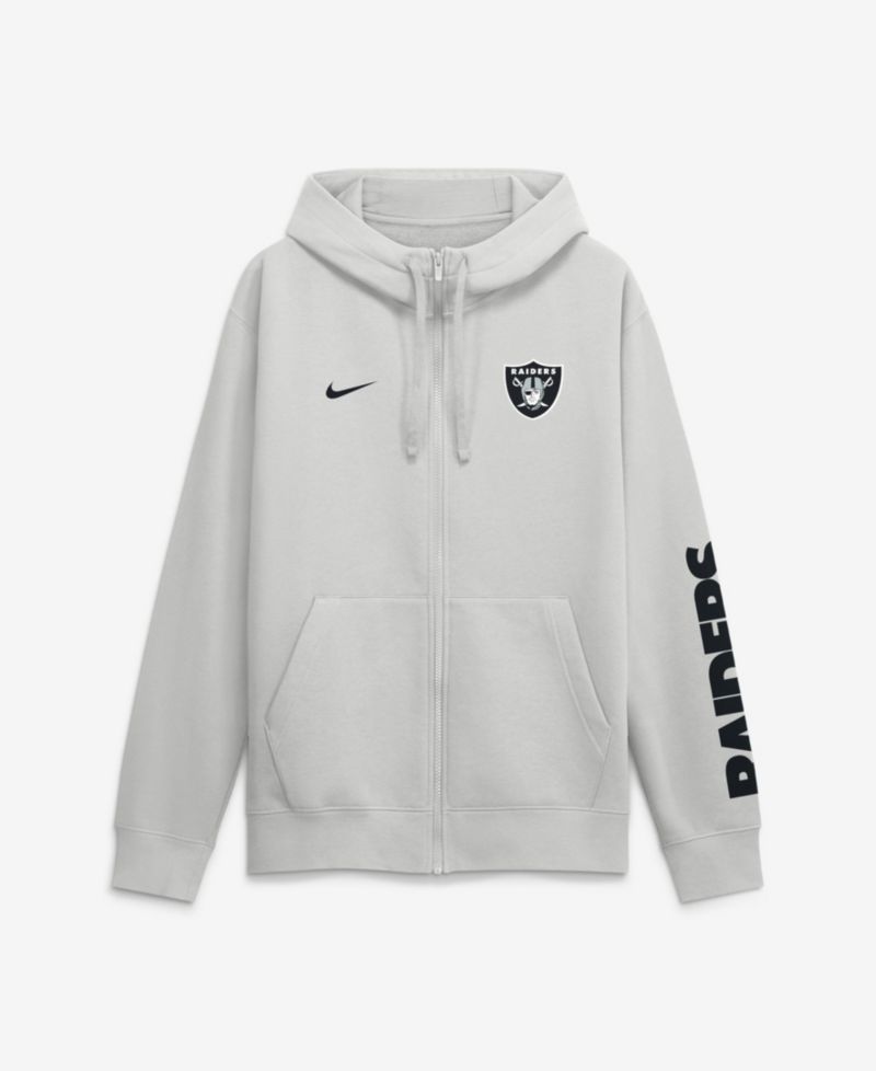 Men's Las Vegas Raiders Cool Down Club Full-Zip Screen-Print Hoodie