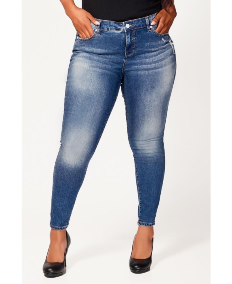 Plus Size Denim mid rise ankle skinny in 29" inseam - Jayla