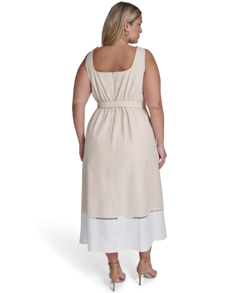 Plus Size Square Neck Midi Dress