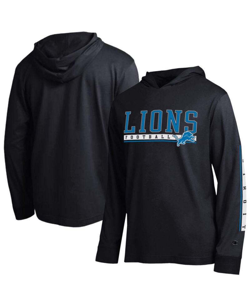 Men's Black Detroit Lions All Star Hooded T-Shirt