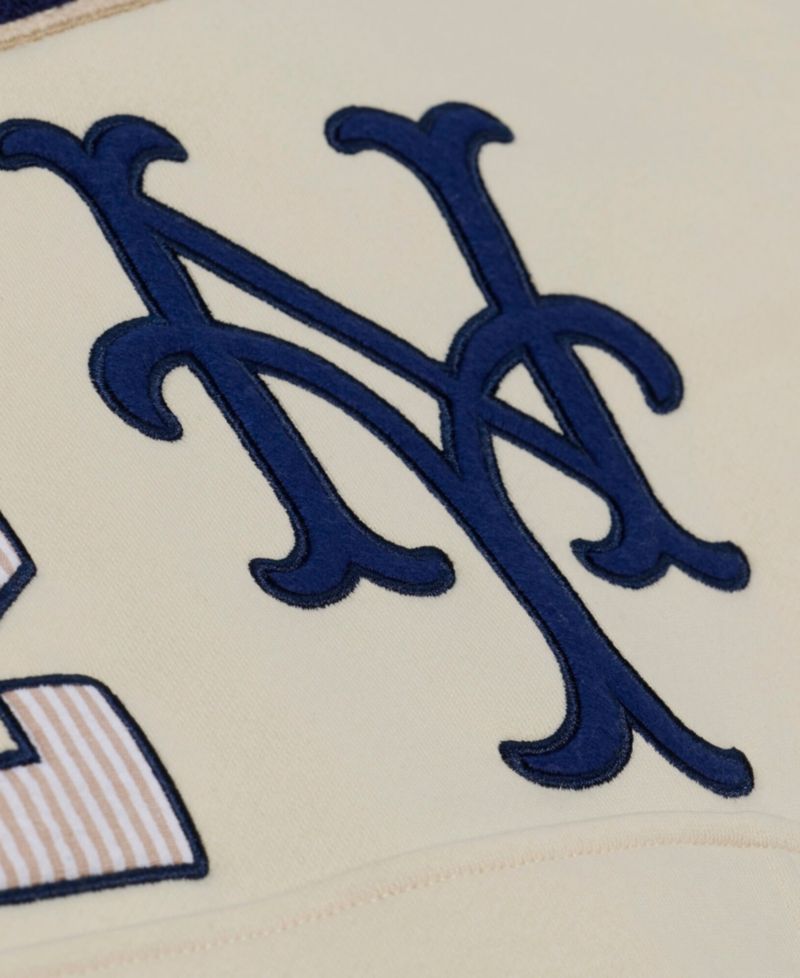 Men's Mitchell Ness Cream New York Mets Yacht Rock Fleece Hoodie
