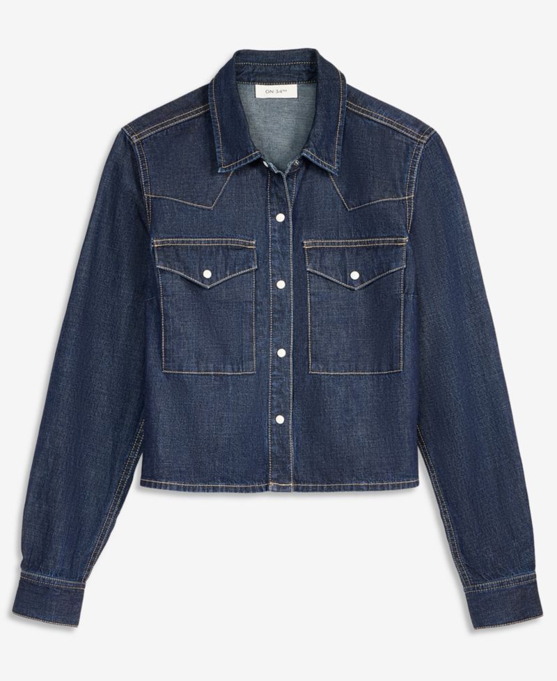 Women's Cropped Denim Western Shirt