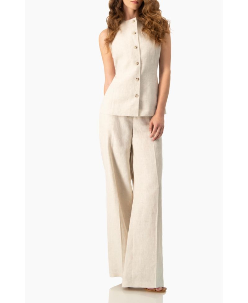 Women's Linen Tailored Vest