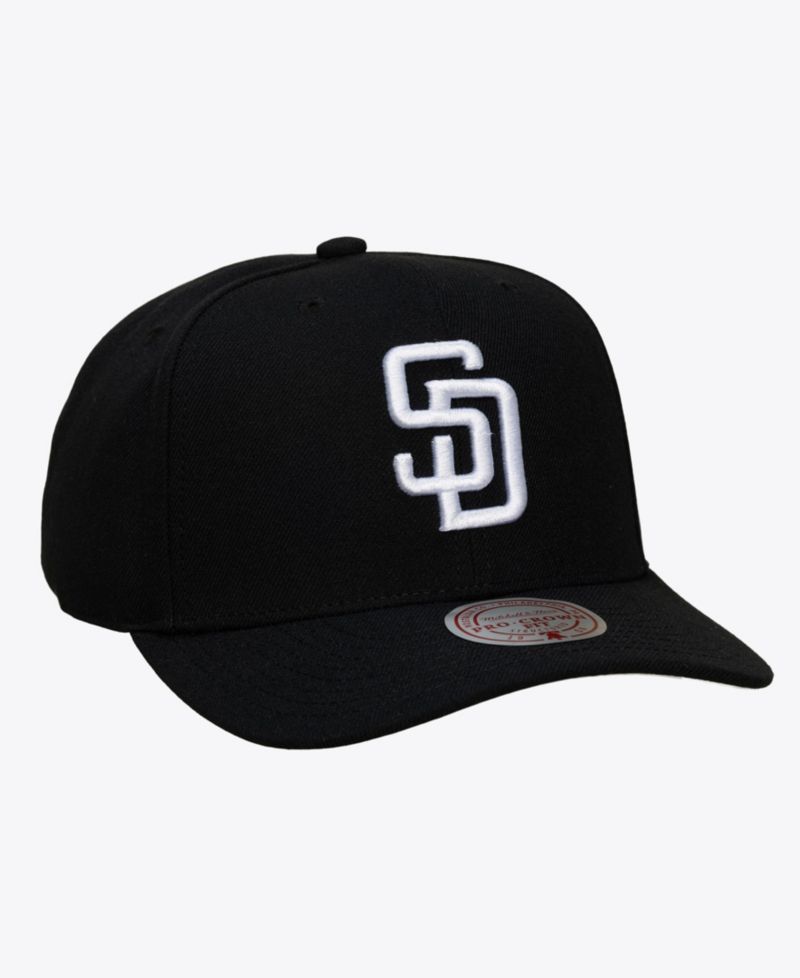 Men's Black San Diego Padres Black and White Pro Crown Snapback