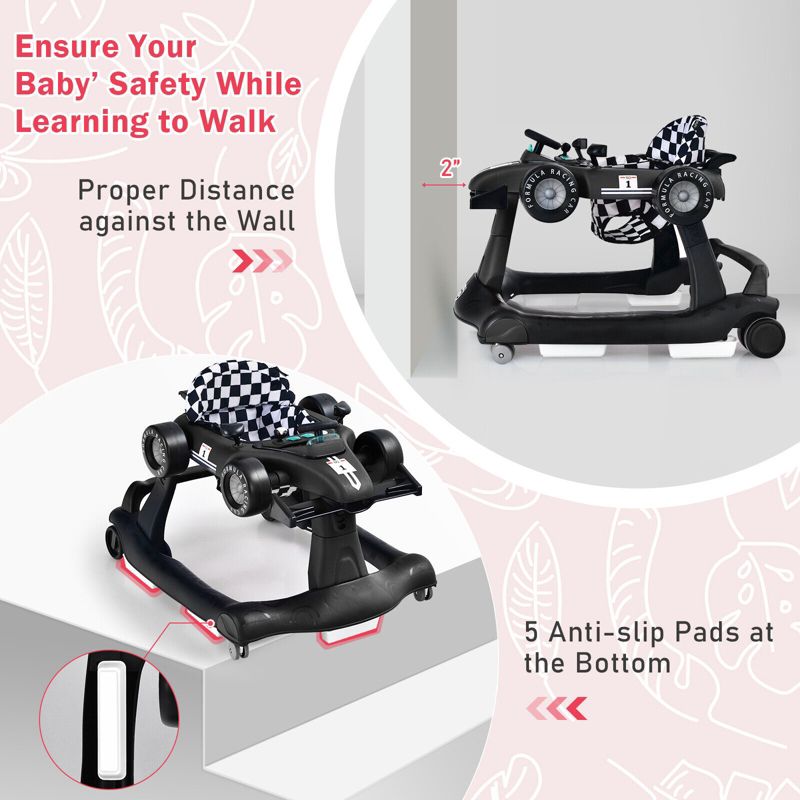 4 in 1 Foldable Baby Activity Push Walker with Adjustable Height