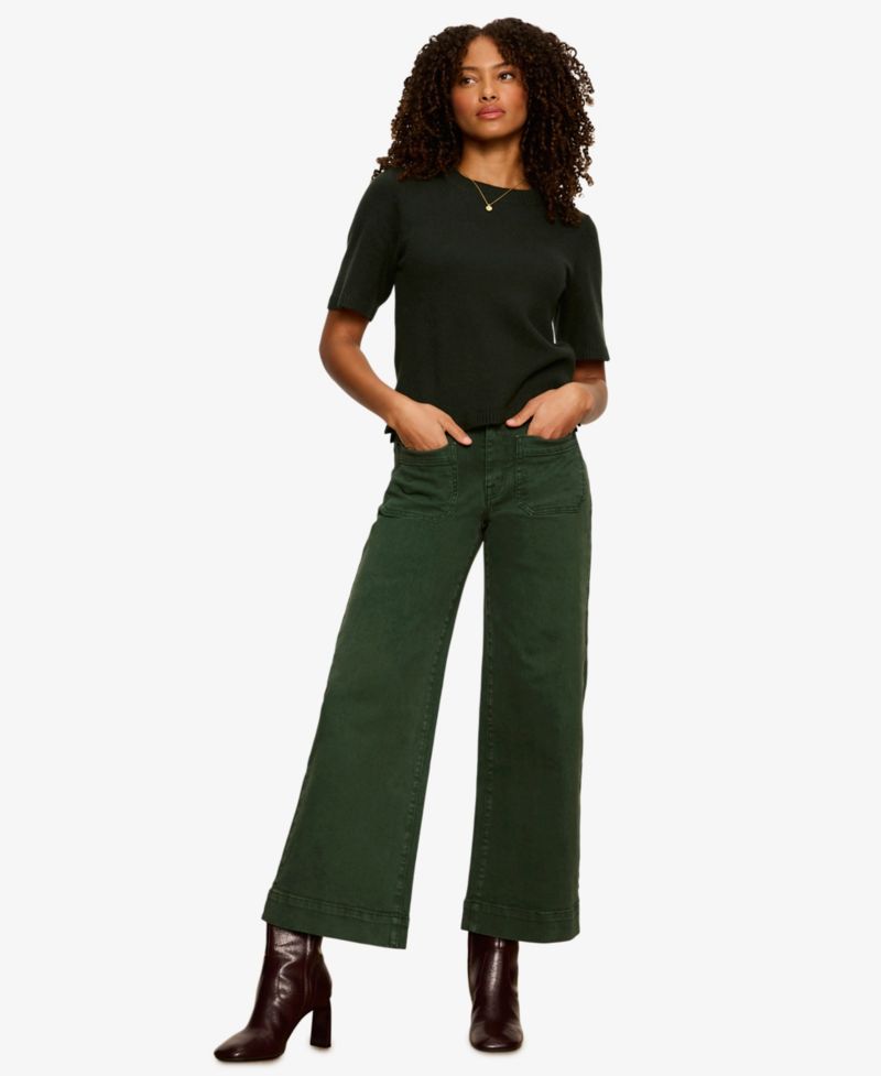 Petite Short-Sleeve Crewneck Sweater