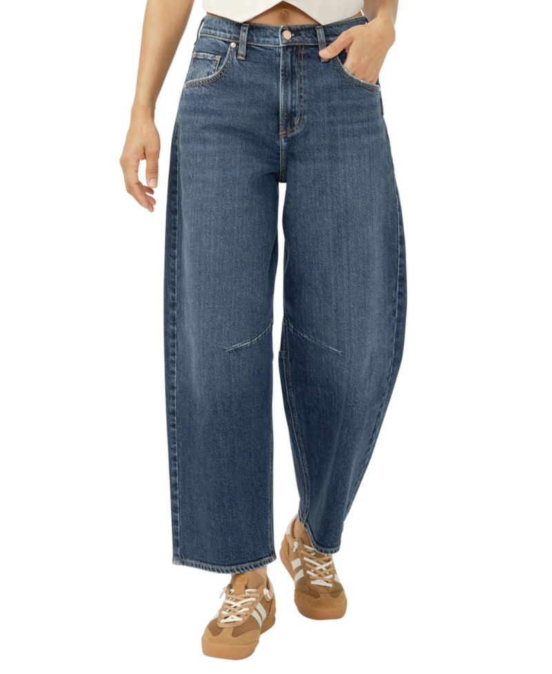 Women's High Rise Barrel Leg Jeans