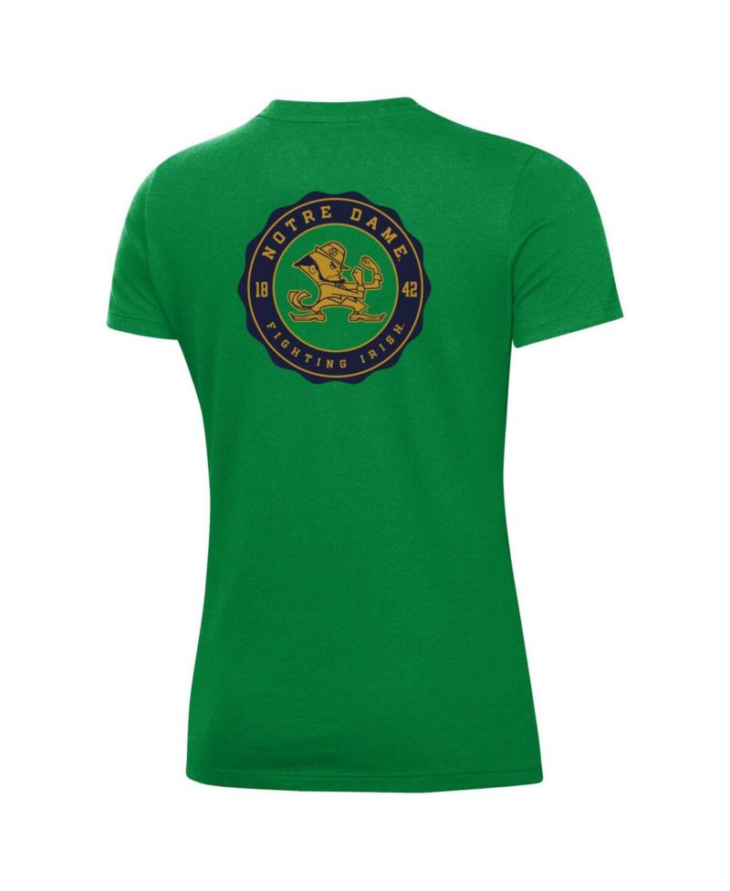 Women's Green Notre Dame Fighting Irish Essentials 2-Hit Performance T-Shirt