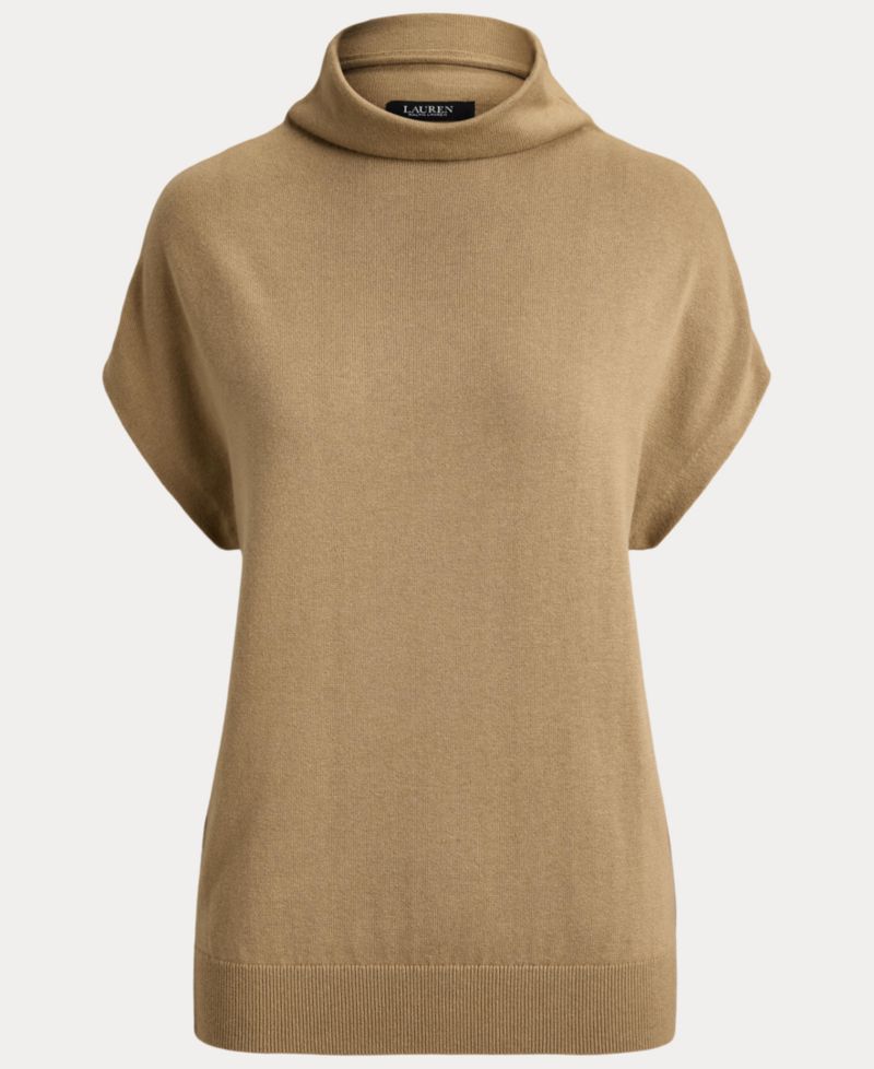 Women's Mock-Neck Cap-Sleeve Sweater