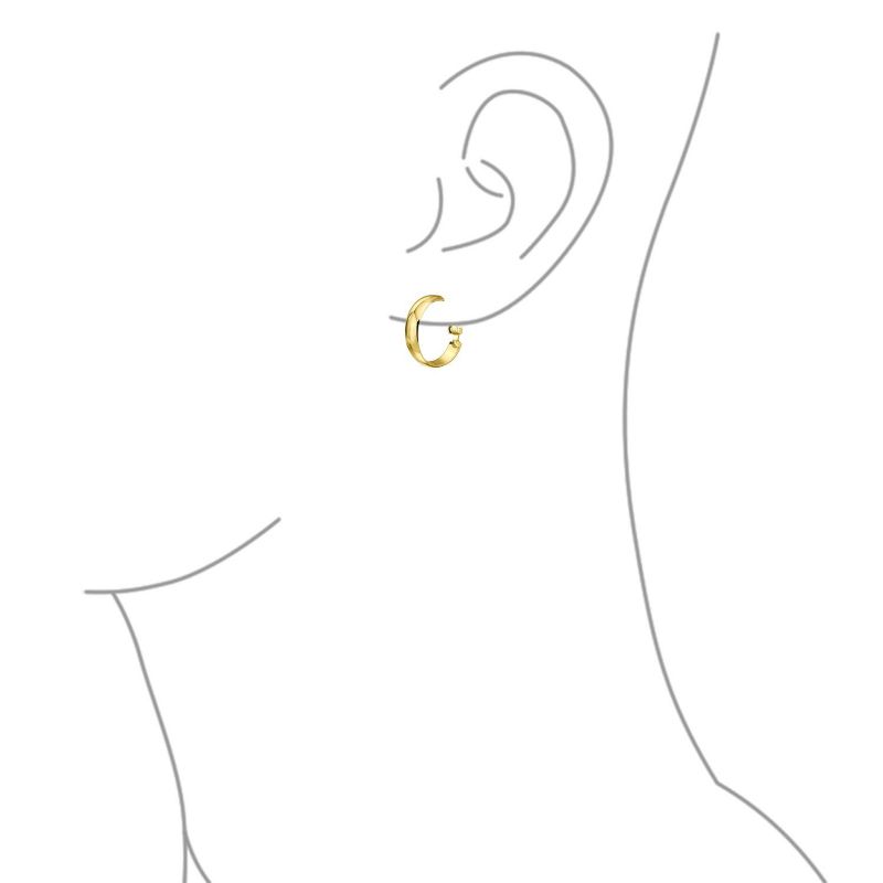 Classic Basic Simple Lightweight Clip On Hoop Earrings Non Pierced Ears Gold Plated Sterling Silver .75 Diameter