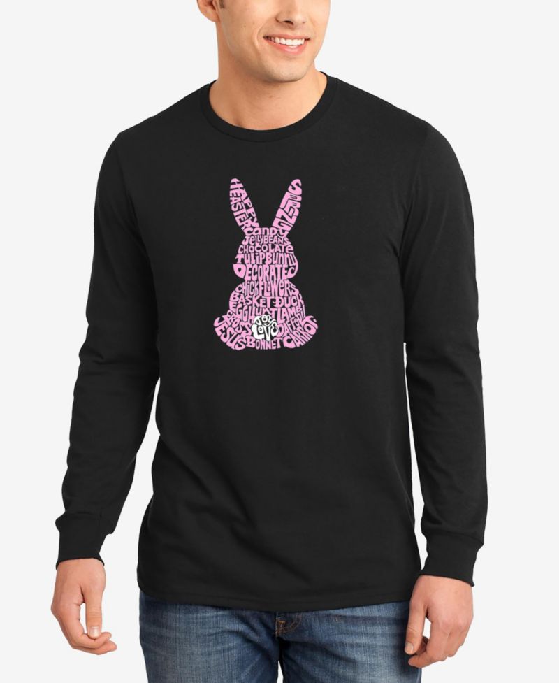 Men's Easter Rabbit Word Art Long Sleeve T-shirt