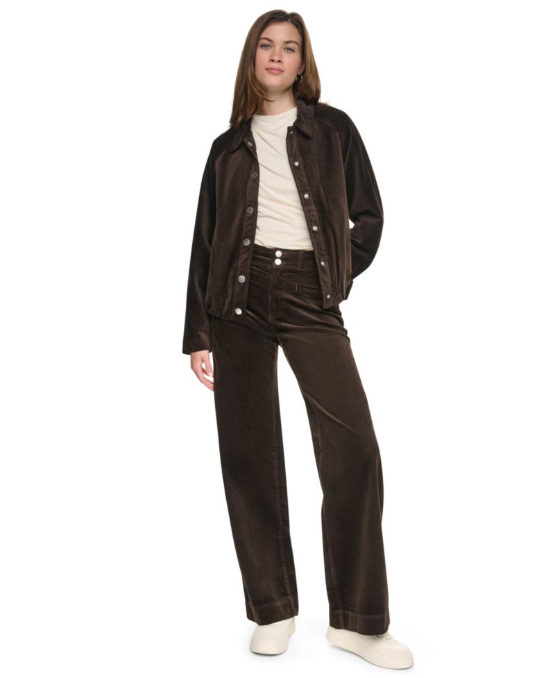 Petite Bubble-Hem Corduroy Jacket