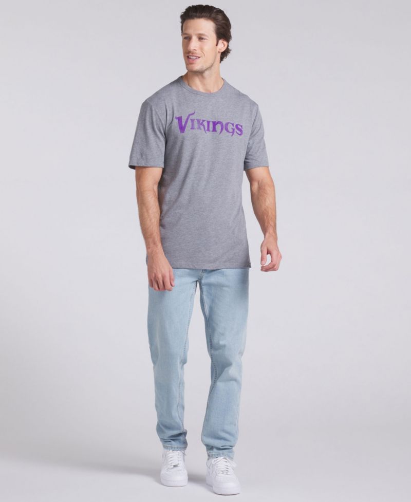 Men's Heather Gray Minnesota Vikings Pass Rush Tri-Blend T-Shirt