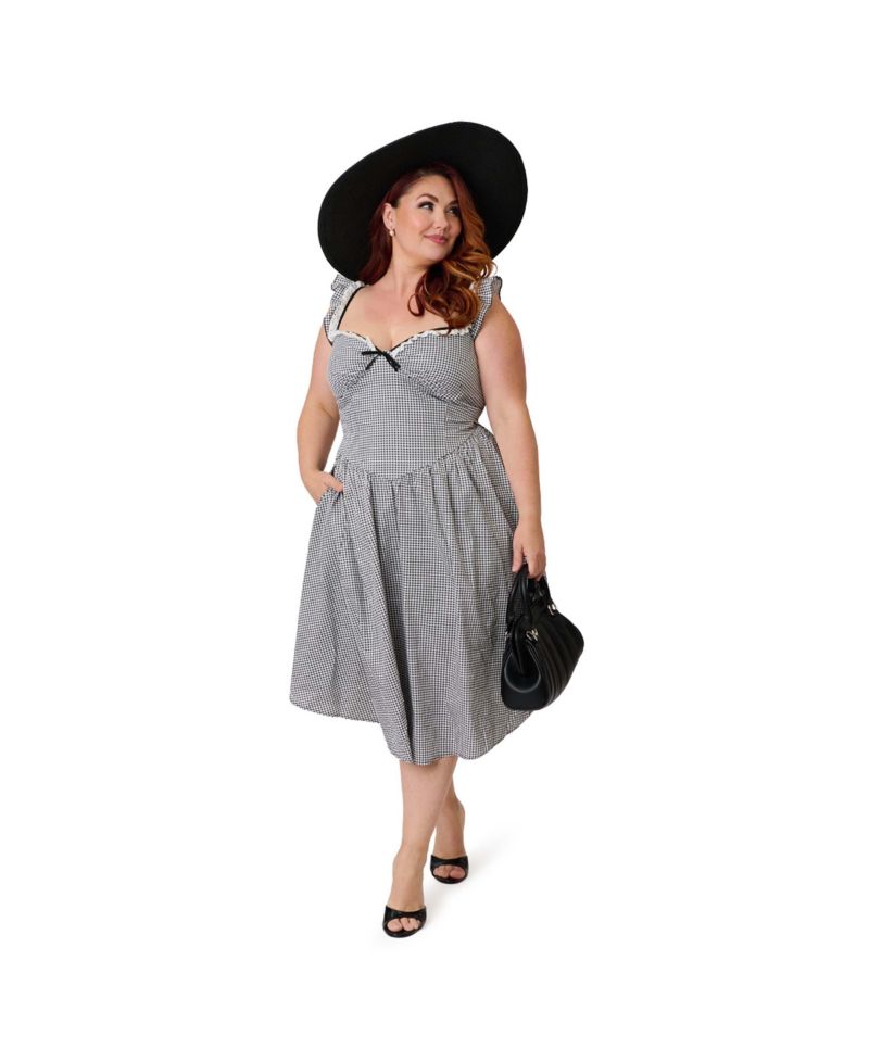 Plus Size Sweetheart Flutter Sleeve Swing Dress