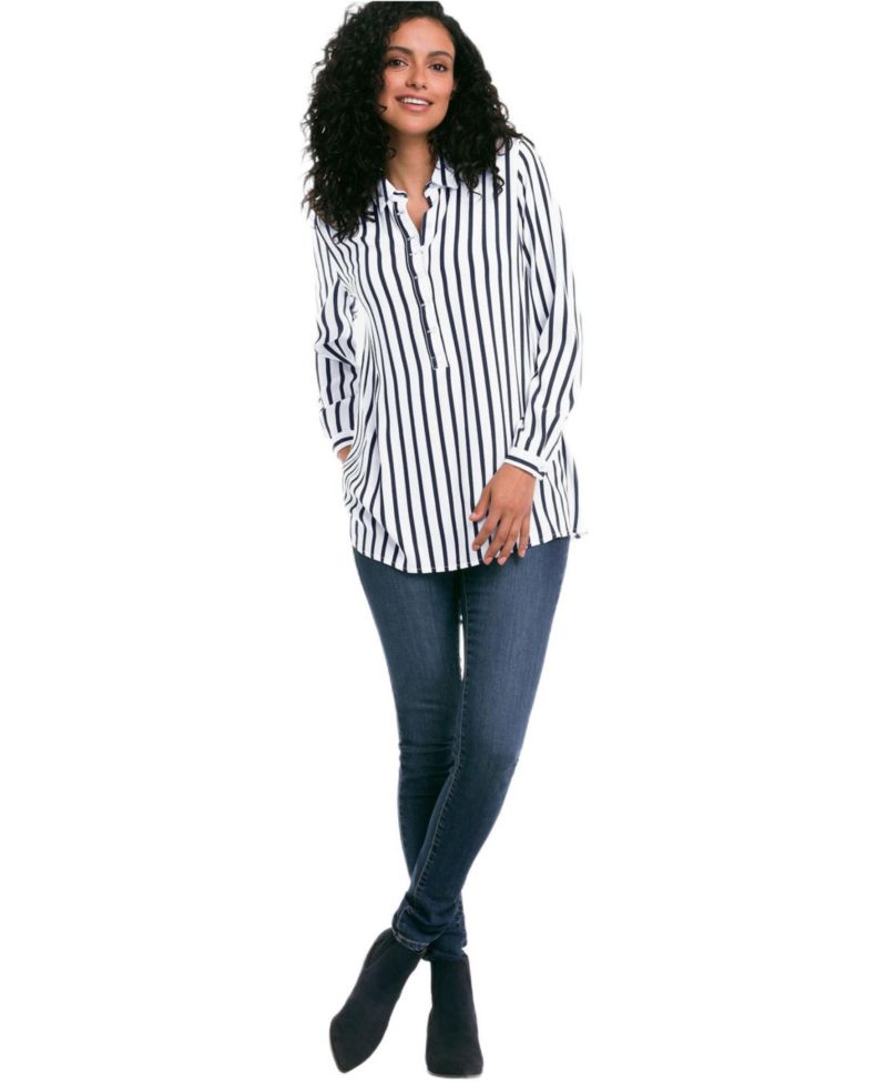 Women's Button Placket Popover Tunic