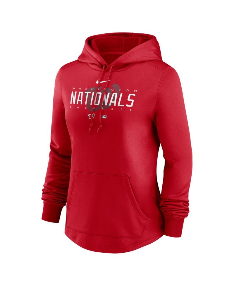 Women's Red Washington Nationals Authentic Collection Pregame Performance Pullover Hoodie