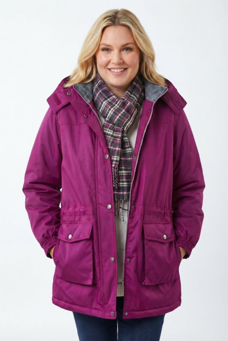 Plus Size Microfiber Parka