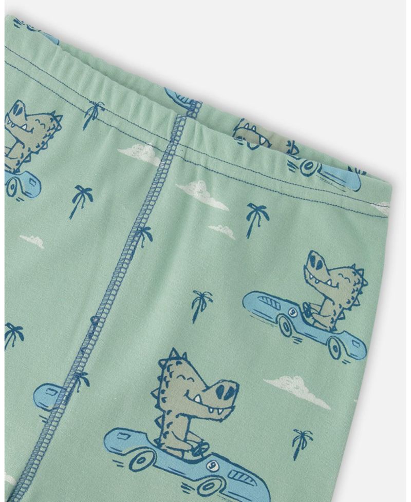 Baby Boys Cotton Two-Piece Pyjama Set Crocodile Print