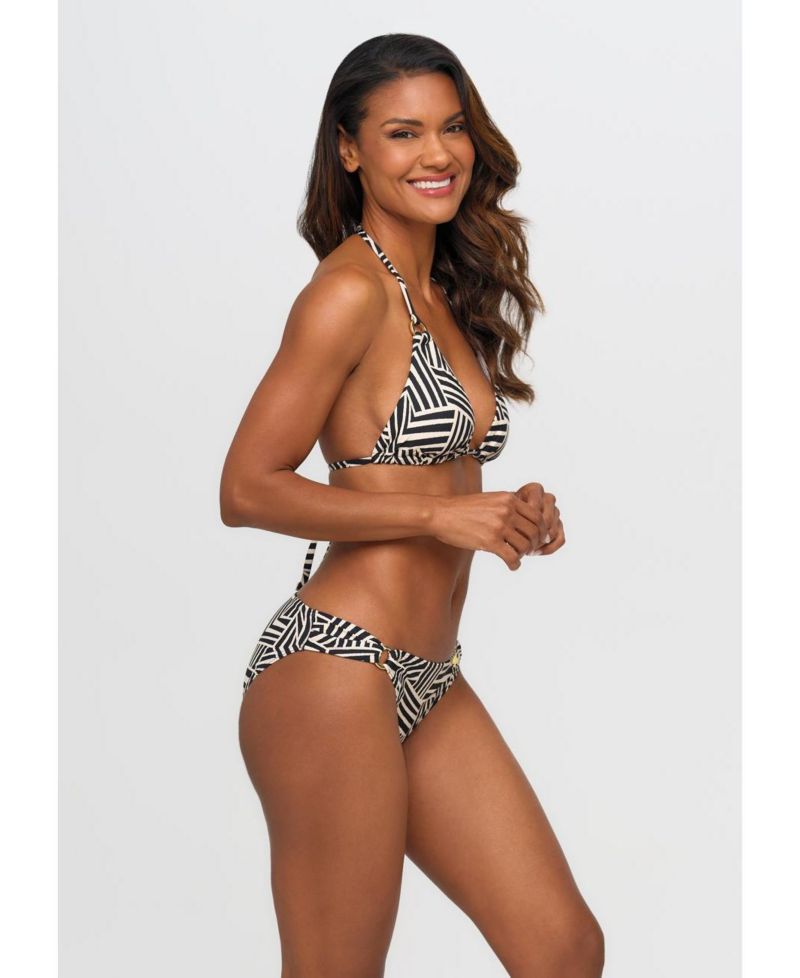 Women's Geometric Print Removable Pads Triangle Bikini Top