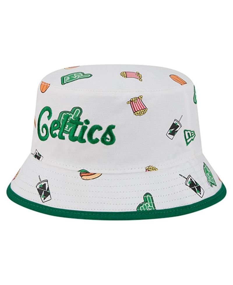 Men's White Boston Celtics Team Cheer Reversible Bucket Hat
