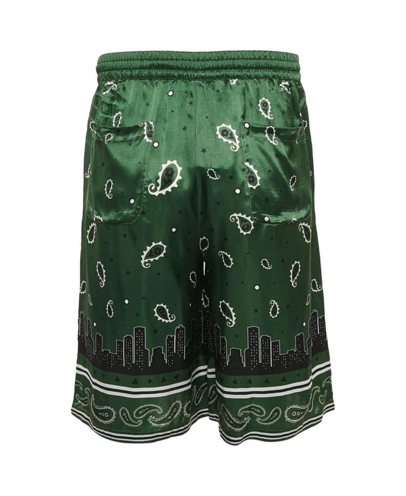 Men's Bandana Print Satin Bermuda Shorts