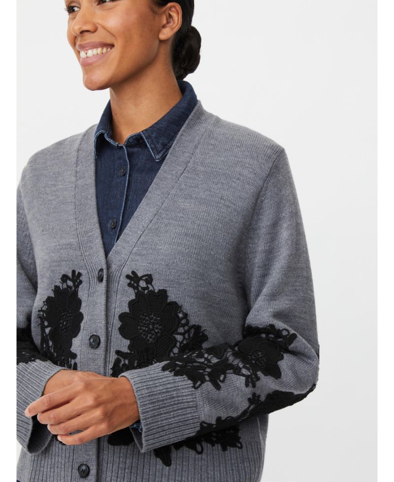 Women's Maleviane Floral Applique Cardigan