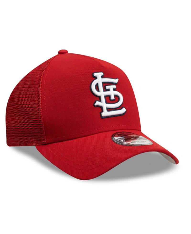 Men's Red St. Louis Cardinals Side Script 9FORTY A-Frame Trucker Adjustable Hat