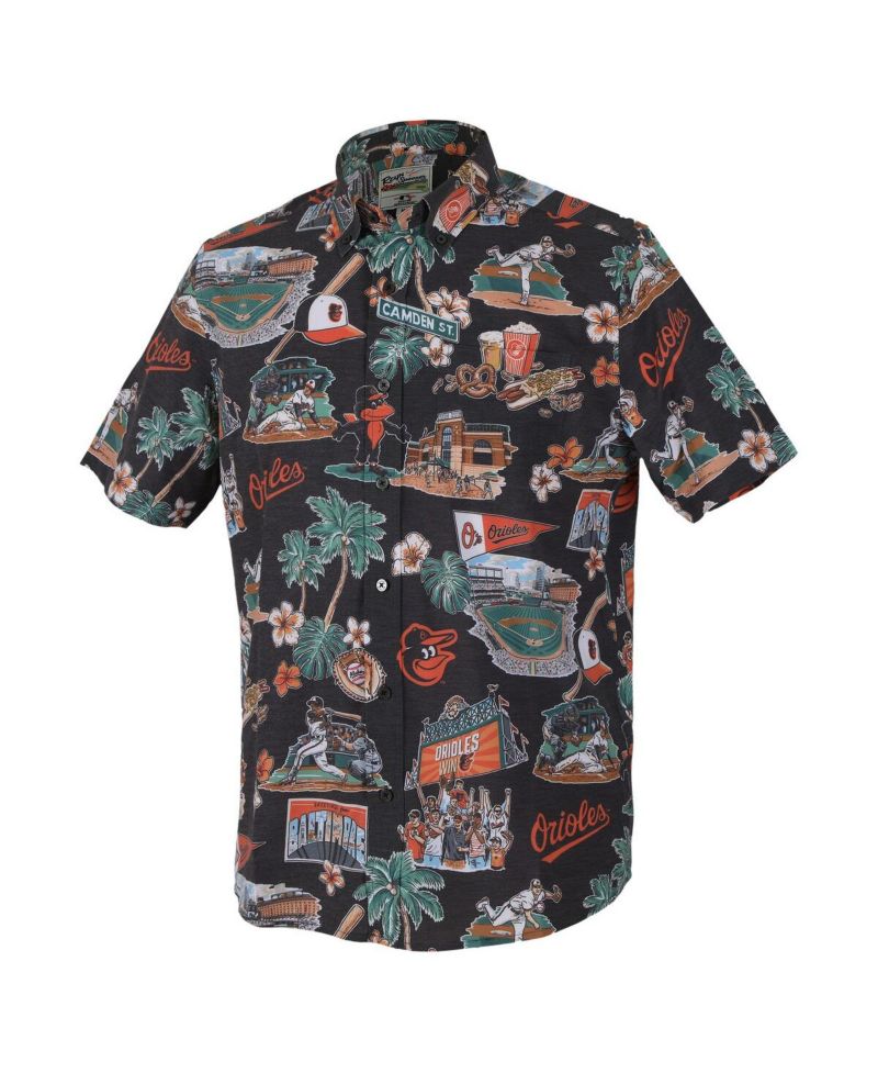 Men's Black Baltimore Orioles Scenic Tri-Blend Button-Down Shirt