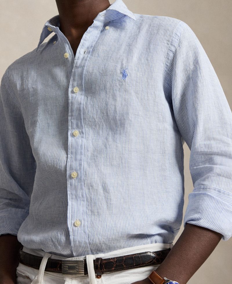 Men's Striped Linen Classic-Fit Shirt