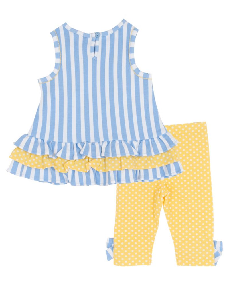 Baby Girls' Striped Ruffle Top and Leggings, 2-Piece Set