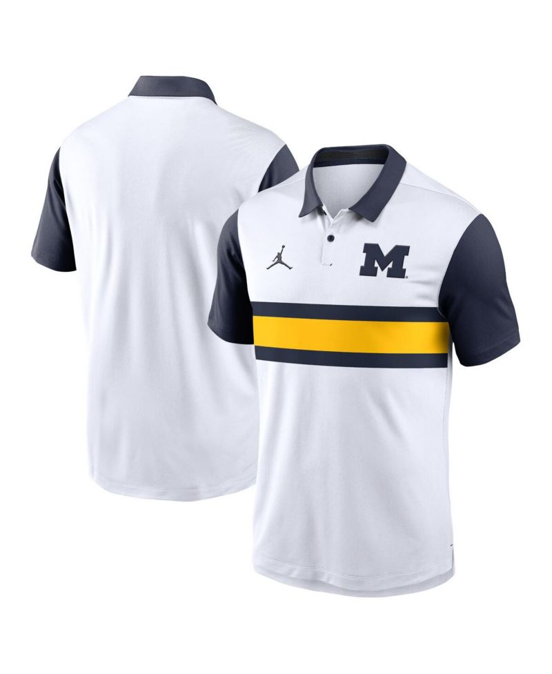 Men's White Michigan Wolverines Primetime Campus Vapor Performance Polo