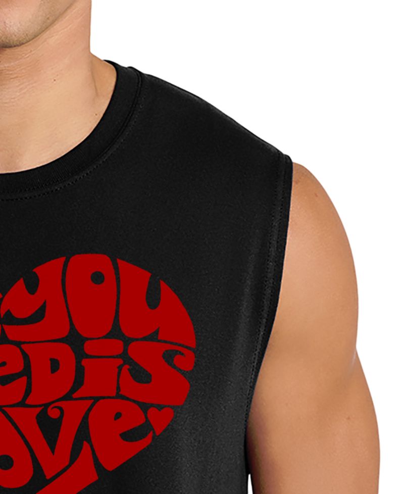 Men's All You Need Is Love Word Art Crewneck Tank Top