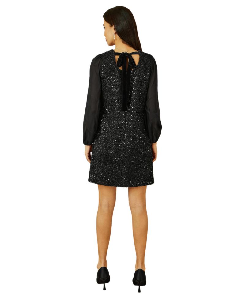 Women's Women'sSequin Tunic Dress With Tie Back