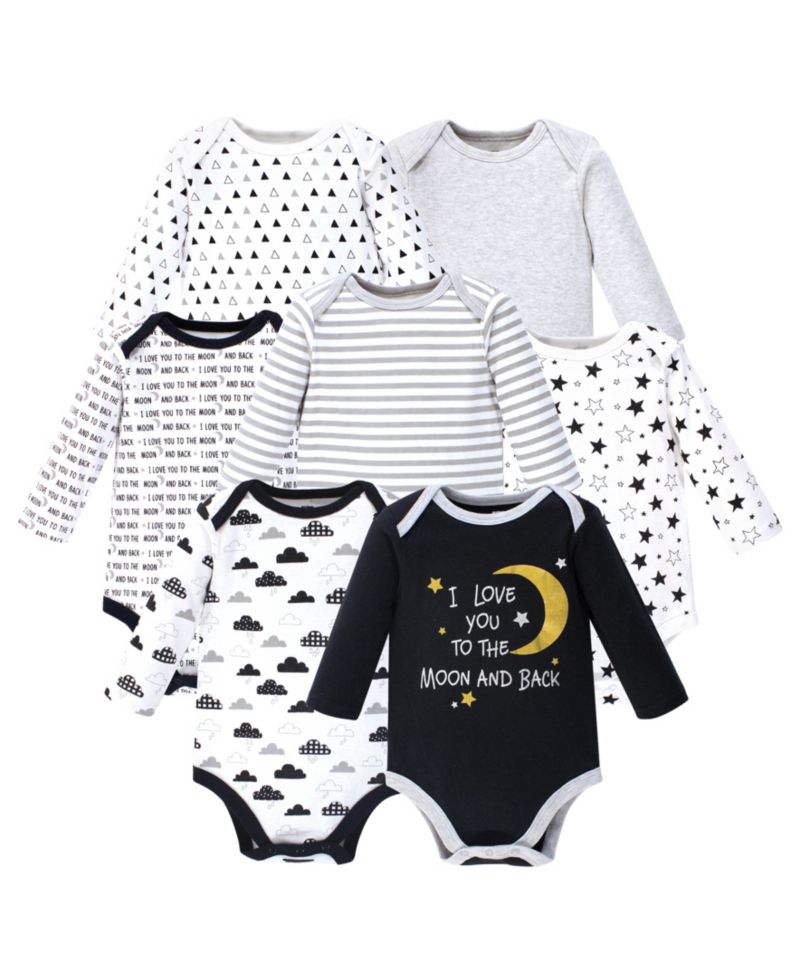 Unisex Multipack of 7 Cotton Long-Sleeve Baby Bodysuits