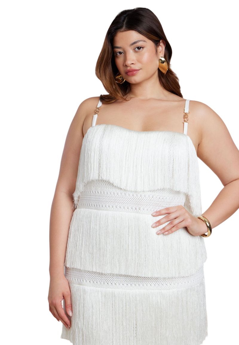 Women's Plus Size Fringe Maxi Dress
