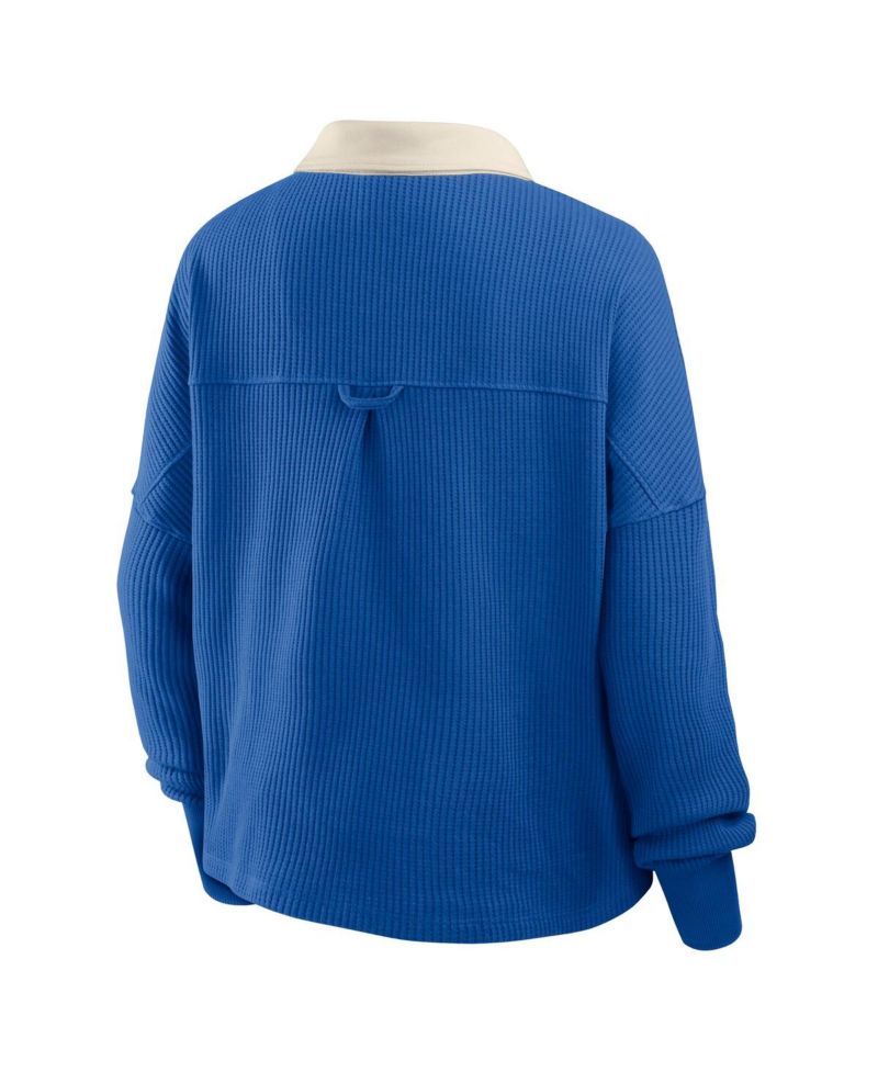 Women's Royal Dallas Cowboys Oversized Hometown Premium Thermal Long Sleeve T-Shirt