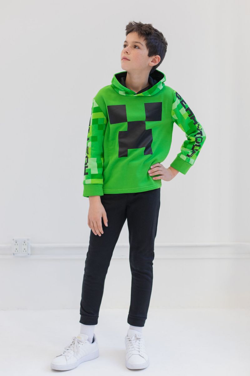 Little Boys Creeper Fleece Pullover Hoodie and Pants Outfit Set