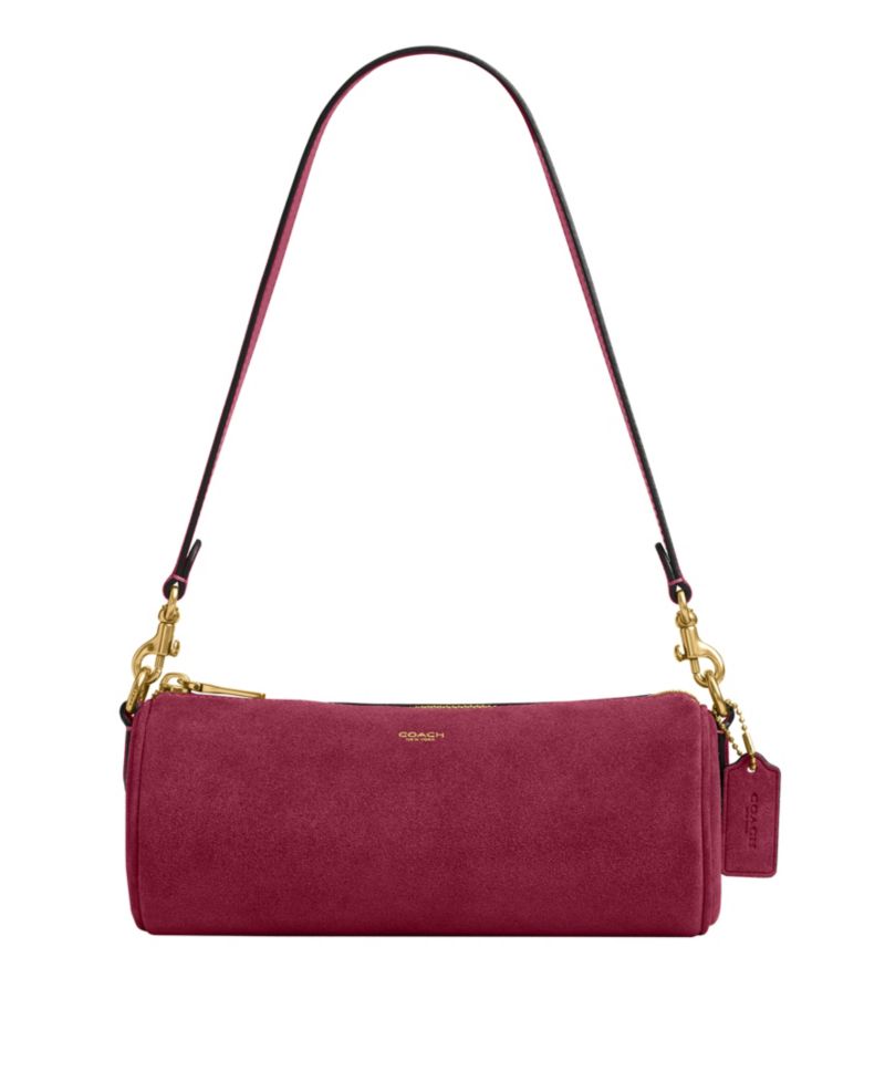 Barrel Small Suede Slim Shoulder Bag