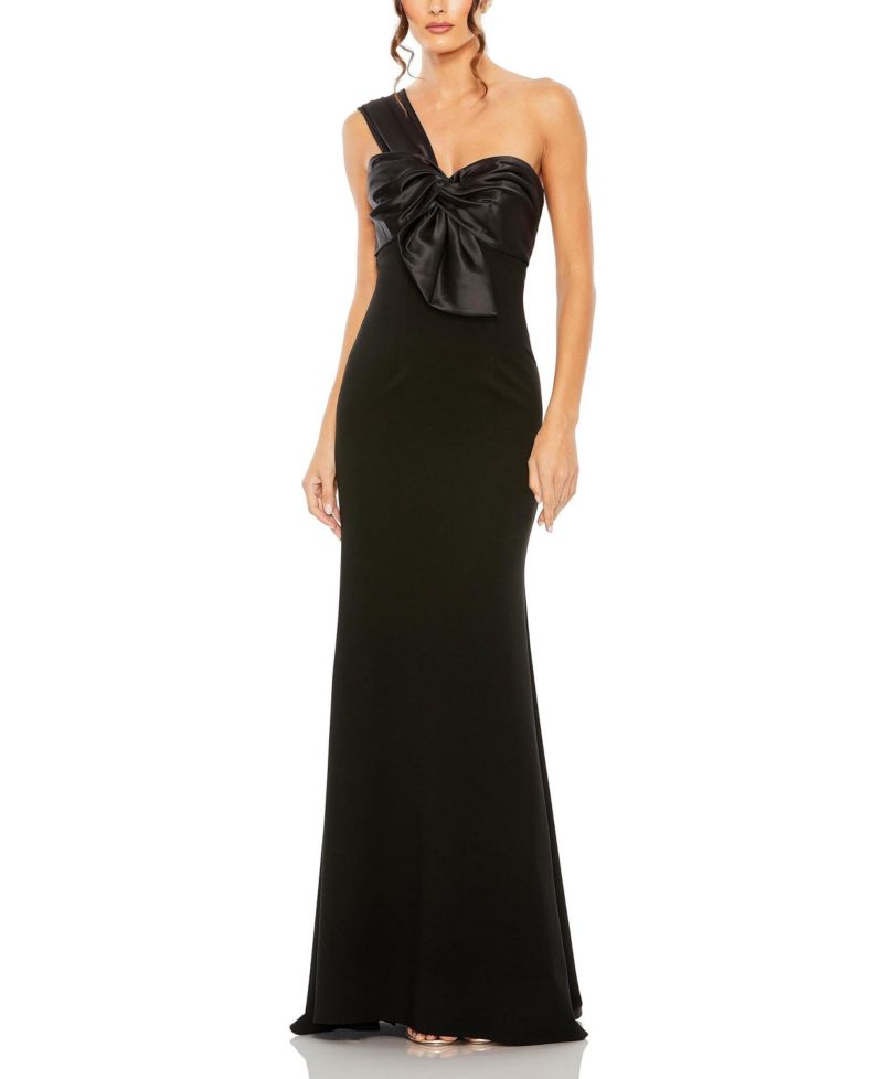 Women's One Shoulder Draped Trumpet Gown