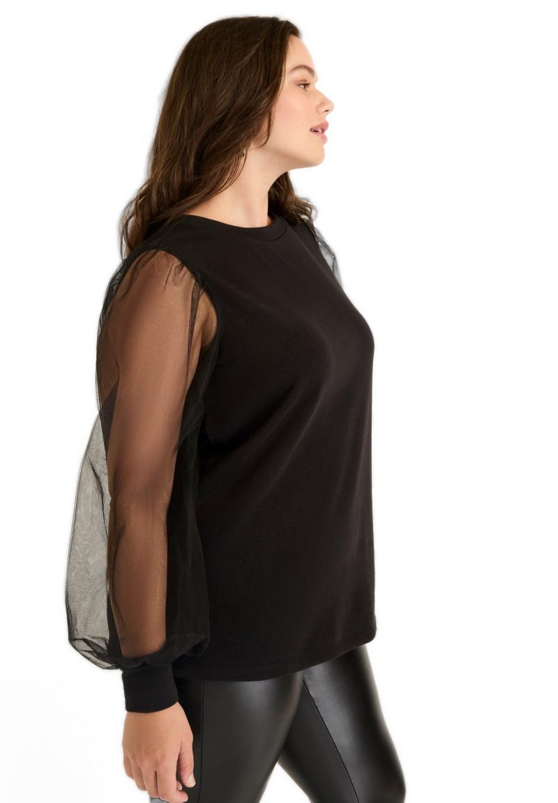 Women's Puff-Sleeve French Terry Sweatshirt