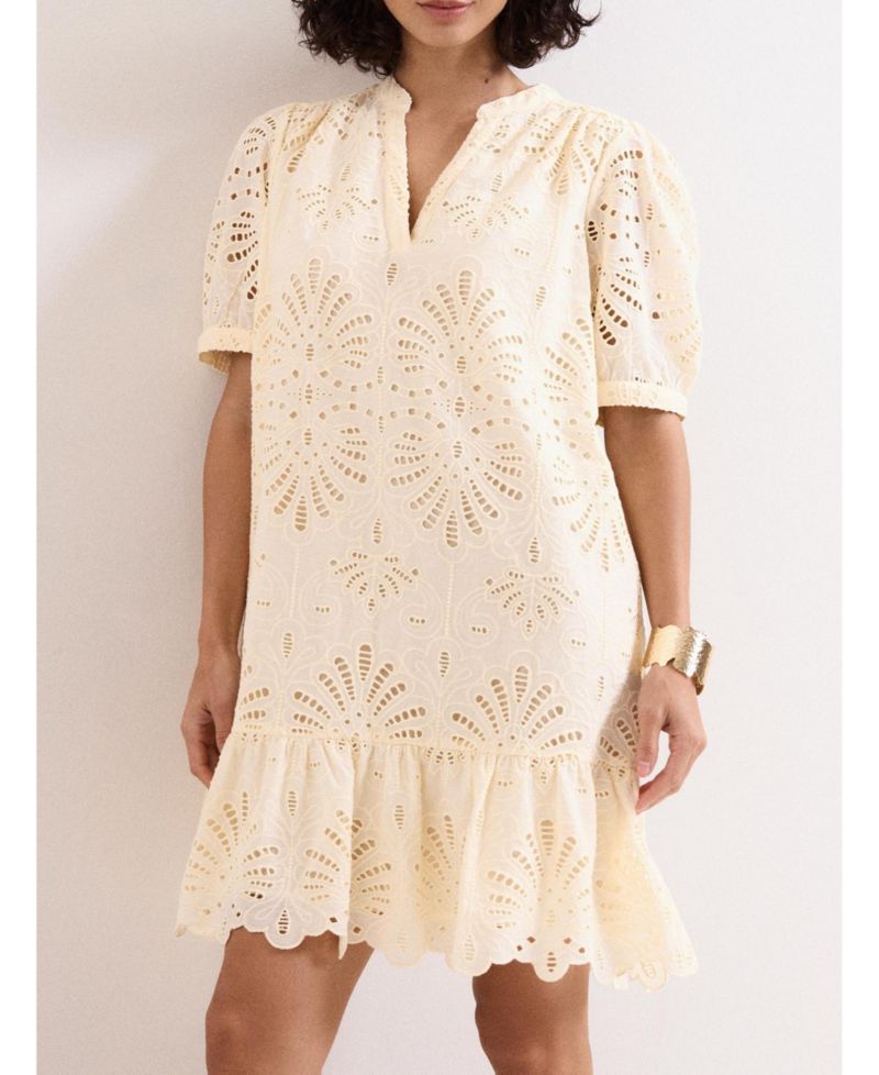 Women's Liliana Puff-Sleeve Embroidered Mini Dress